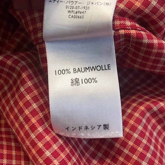 Eddie Bauer Red Plaid Casual Button Down Shirt Size M Relaxed Fit Checked L/S - Picture 10 of 11